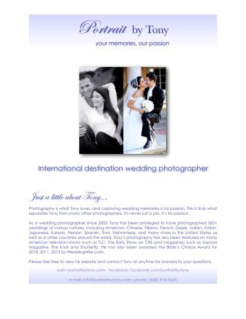 Wedding Photography - Portrait by Tony