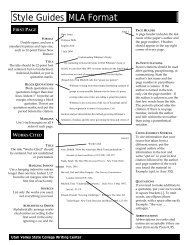 Style Guides MLA Format - UVU