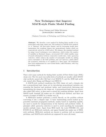 New Techniques that Improve MACE-style Finite Model Finding