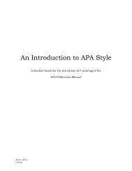 An Introduction to APA Style - Douglas College