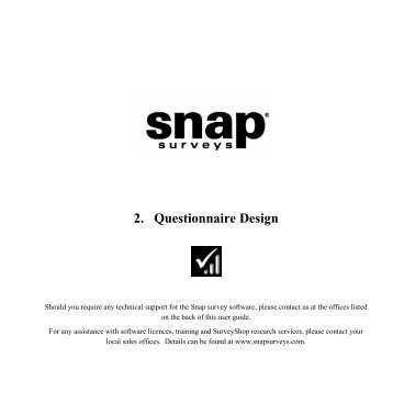 Snap Surveys: 2. Questionnaire Design