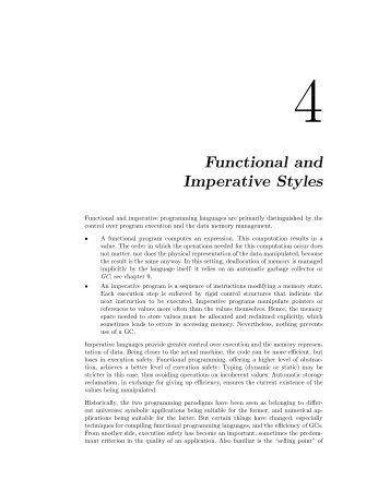 Chapter 4 : Functional and Imperative Styles - The Caml language