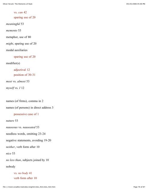 Oliver Strunk: The Elements of Style - Evernote