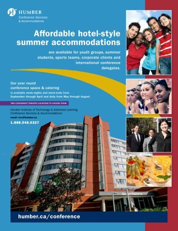 Affordable hotel-style summer accommodations - Humber College