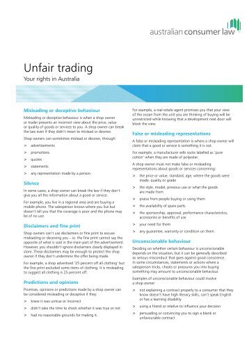 Unfair trading - Consumer and Business Services - sa.gov.au