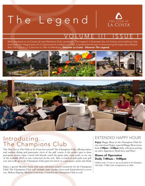 Volume III Issue I - The Club at La Costa