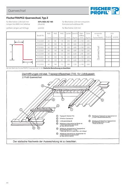 Kantprofile und Zubehör - Fischer Profil | Elemente fürs Bauen