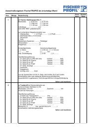 Ausschreibungstext: FischerTRAPEZ als einschalige Wand