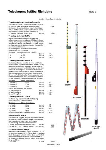 Teleskopmeßstäbe,Richtlatte - info@fischinger-messen.de