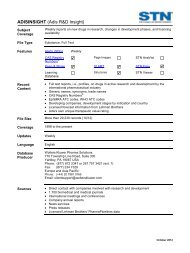 ADISINSIGHT Database Summary Sheet (DBSS) - FIZ Karlsruhe