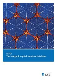 ICSD: The inorganic crystal structure database - FIZ Karlsruhe