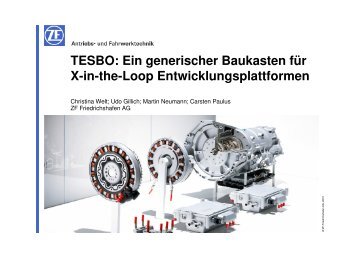 TESBO: Ein generischer Baukasten für X-in-the-Loop ... - FKFS