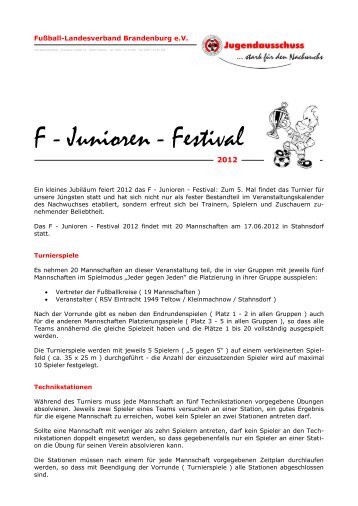 F - Junioren - Festival - Fussball-Landesverband Brandenburg eV