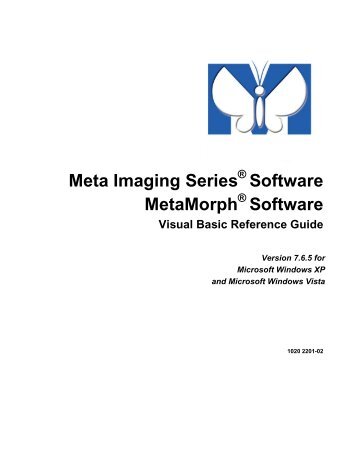 MetaMorph Visual Basic Reference Guide - MetaMorph® Software ...