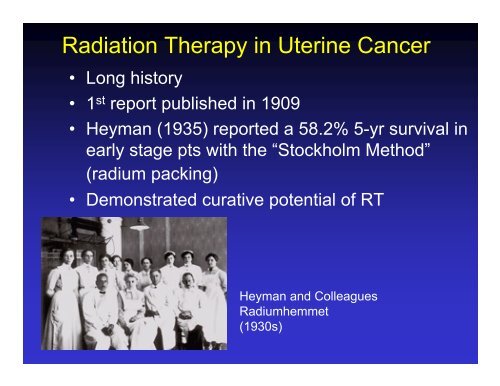 Radiation Therapy in Early Stage Endometrial Cancer: Update and ...