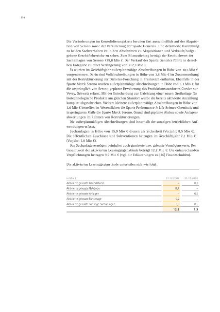 Merck Geschäftsbericht 2007 - Merck Schweiz