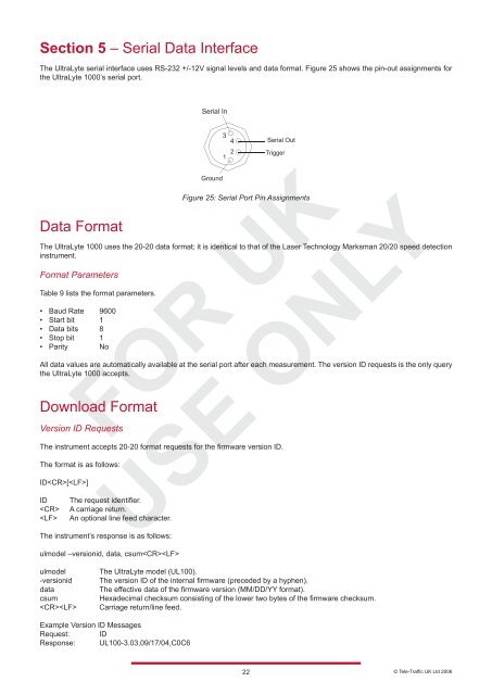 LTI 20.20 UltraLyte 1000 Operations Manual - Tele-Traffic