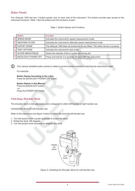 LTI 20.20 UltraLyte 1000 Operations Manual - Tele-Traffic