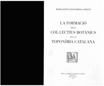 la formació col-lectius botanics toponímia catalana - Reial Acadèmia ...