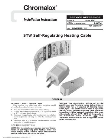 STW Self-Regulating Heating Cable - Proheat