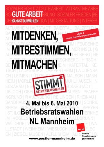Betriebsratswahlen NL Mannheim - ver.di BeG Brief Mannheim ...