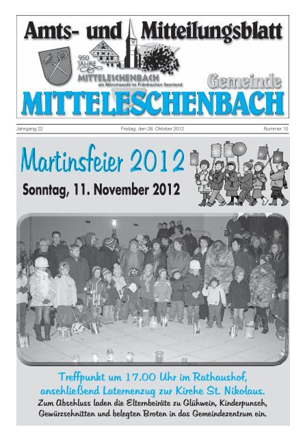 Amtsblatt Nr. 10 / Ausgabe 26.10.2012 - Mitteleschenbach