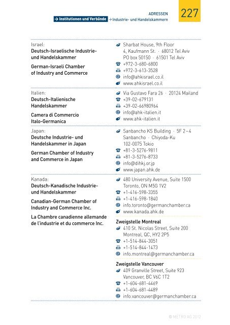 INSTITUTIONEN UND VErBäNDE - METRO Group