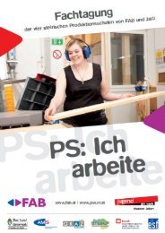 Presseunterlagen Fachtagung Produktionsschule - Jugend am Werk