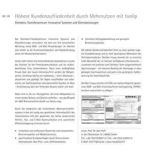 Download Dokumentationsband.pdf - Steinbeis Transferzentrum ...