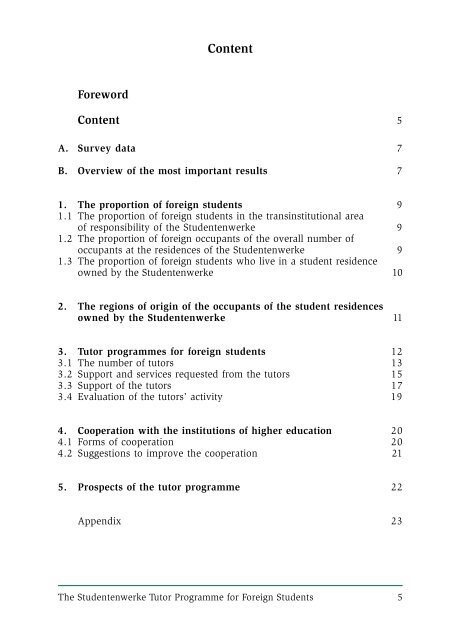 The Studentenwerke Tutor Programme for Foreign Students