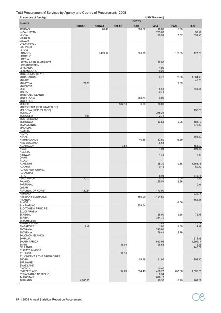 2008 Annual Statistical Report on United Nations Procurement