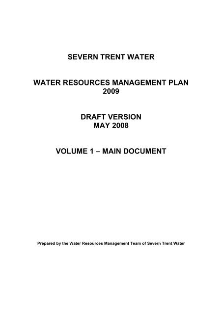 WRMP - STW - Severn Trent Water
