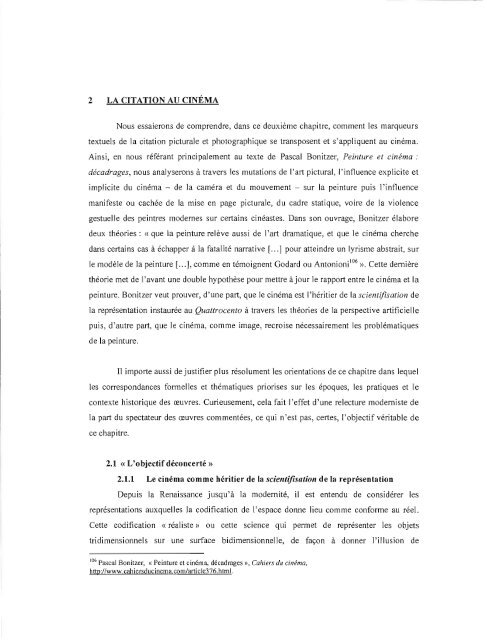 Le cinéma et les autres arts : la citation de la peinture et ... - Archipel
