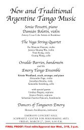 New and Traditional Argentine Tango Music - Music at Emory ...