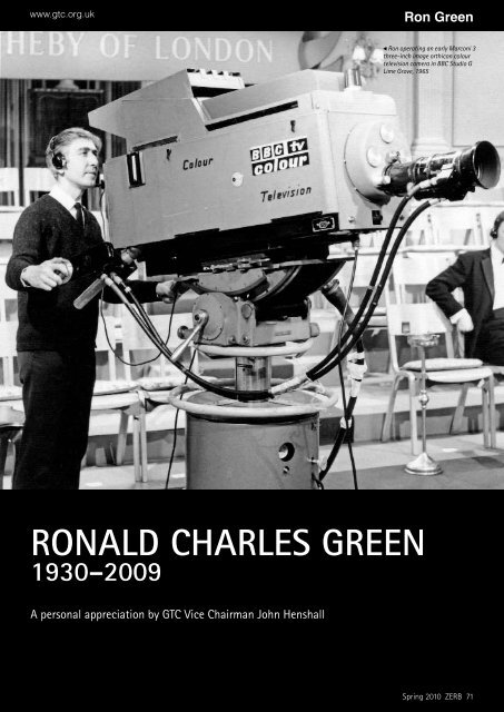 RONALD CHARLES GREEN - The Guild of Television Cameramen