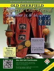 Fall 2012 Program - Old Deerfield Craft Fairs