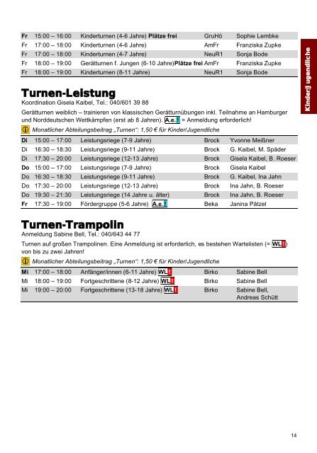 Sportangebot ansehen - AMTV Hamburg