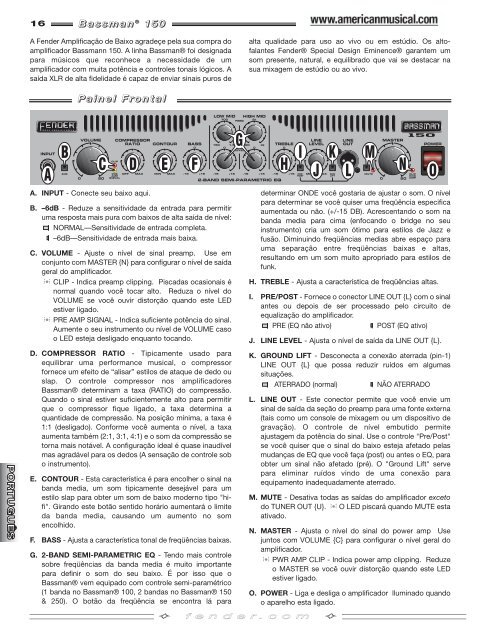 Fender Bassman 150 Bass Amps Manual at AmericanMusical.com