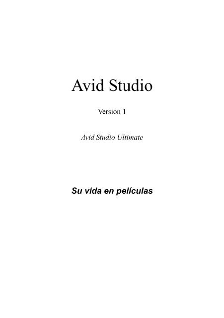Avid Studio Manual - Pinnacle
