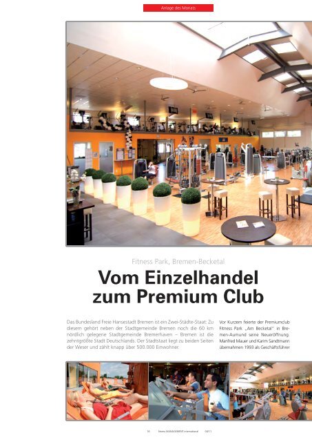 Vom Einzelhandel zum Premium Club - Fitness Parks