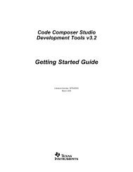 Code Composer Studio Development Tools v3.2 Getting Started Guide