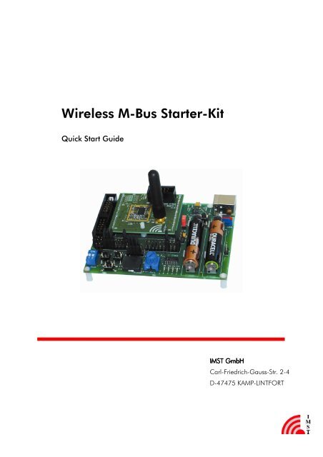 iM871A StarterKit_QuickStartGuide.pdf - Wireless Solutions - IMST ...