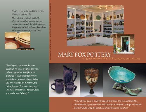 Download Mary's brochure - Mary Fox Pottery