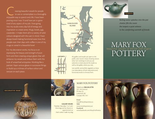 Download Mary's brochure - Mary Fox Pottery