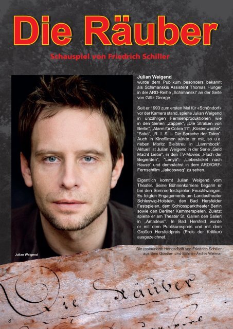 4 Schauspiel Von Friedrich Schiller 8 Theatergastspiele Kempf Gmbh