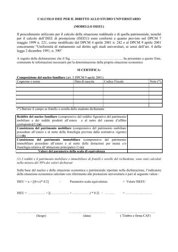 mod. calcolo iseeu/ispeu - studio format sas