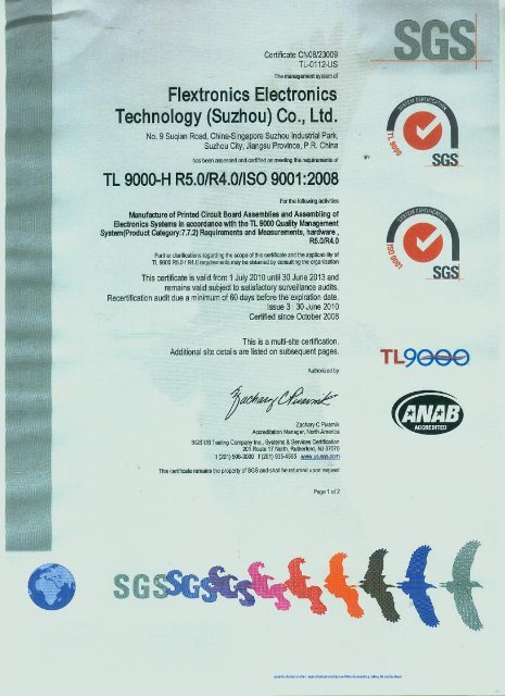 tl 9000 certification