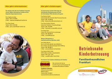 Betriebsnahe Kinderbetreuung - Frankfurter Bündnis für Familien