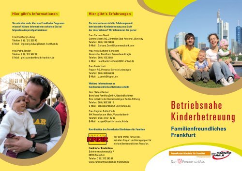 Betriebsnahe Kinderbetreuung - Frankfurter Bündnis für Familien