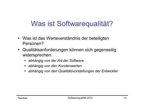 Softwarequalität - Philipps-Universität Marburg